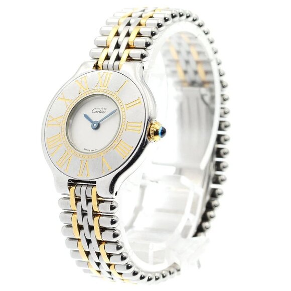 CARTIER Must21 W10051F4 beige Dial Quartz Ladies Watch_894309 - Picture 1 of 6